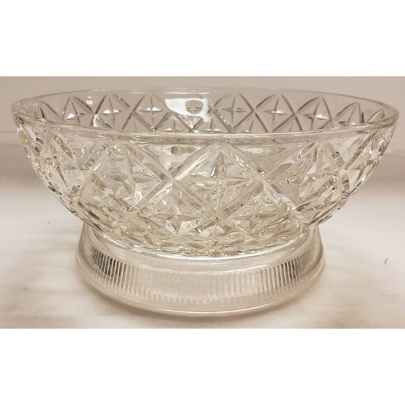 Serving Dish- Clear Pressed Glass- Diamond and Star Pattern - Picture 4 of 9